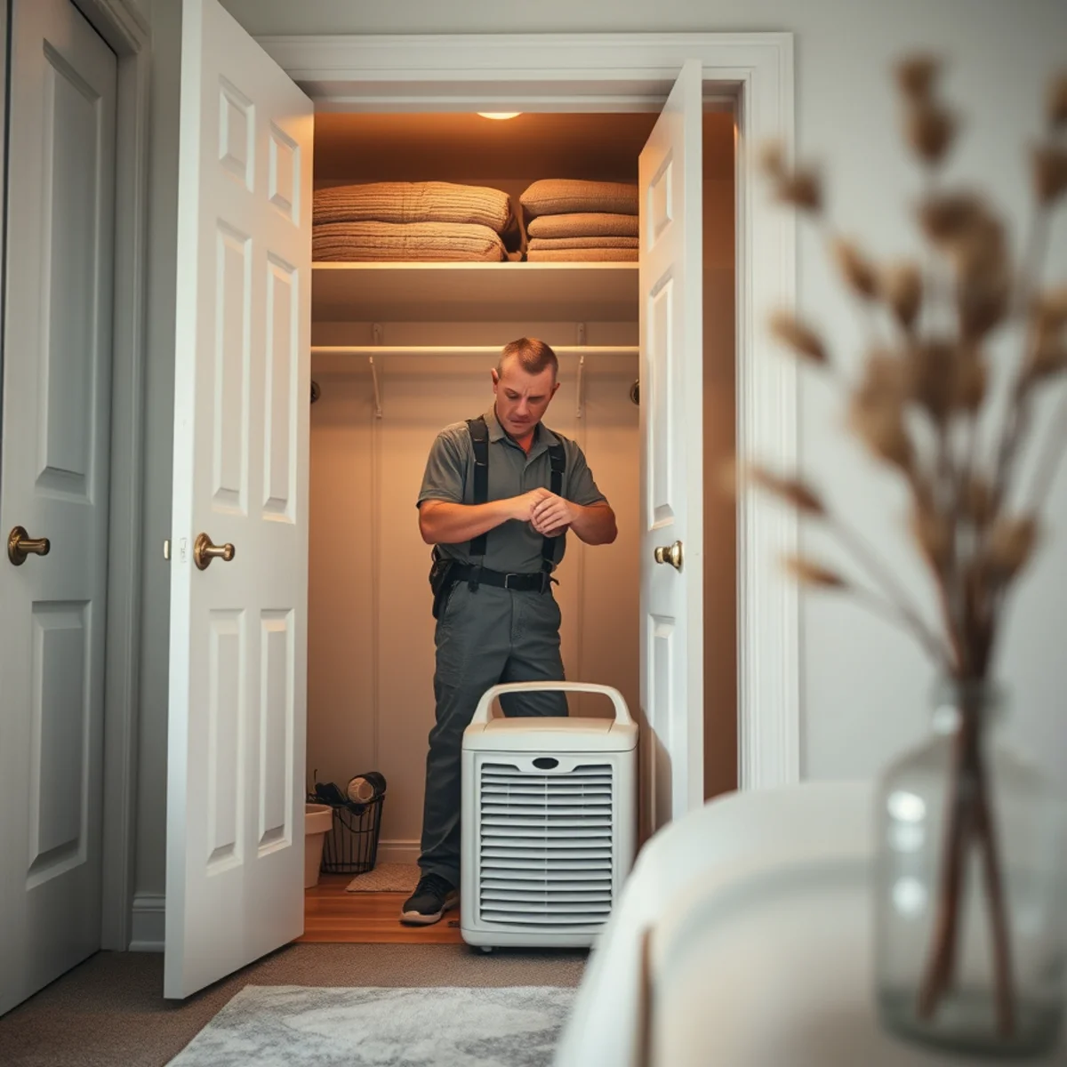 Opening a closet in a closed-up 30A second home to check for musty humidity