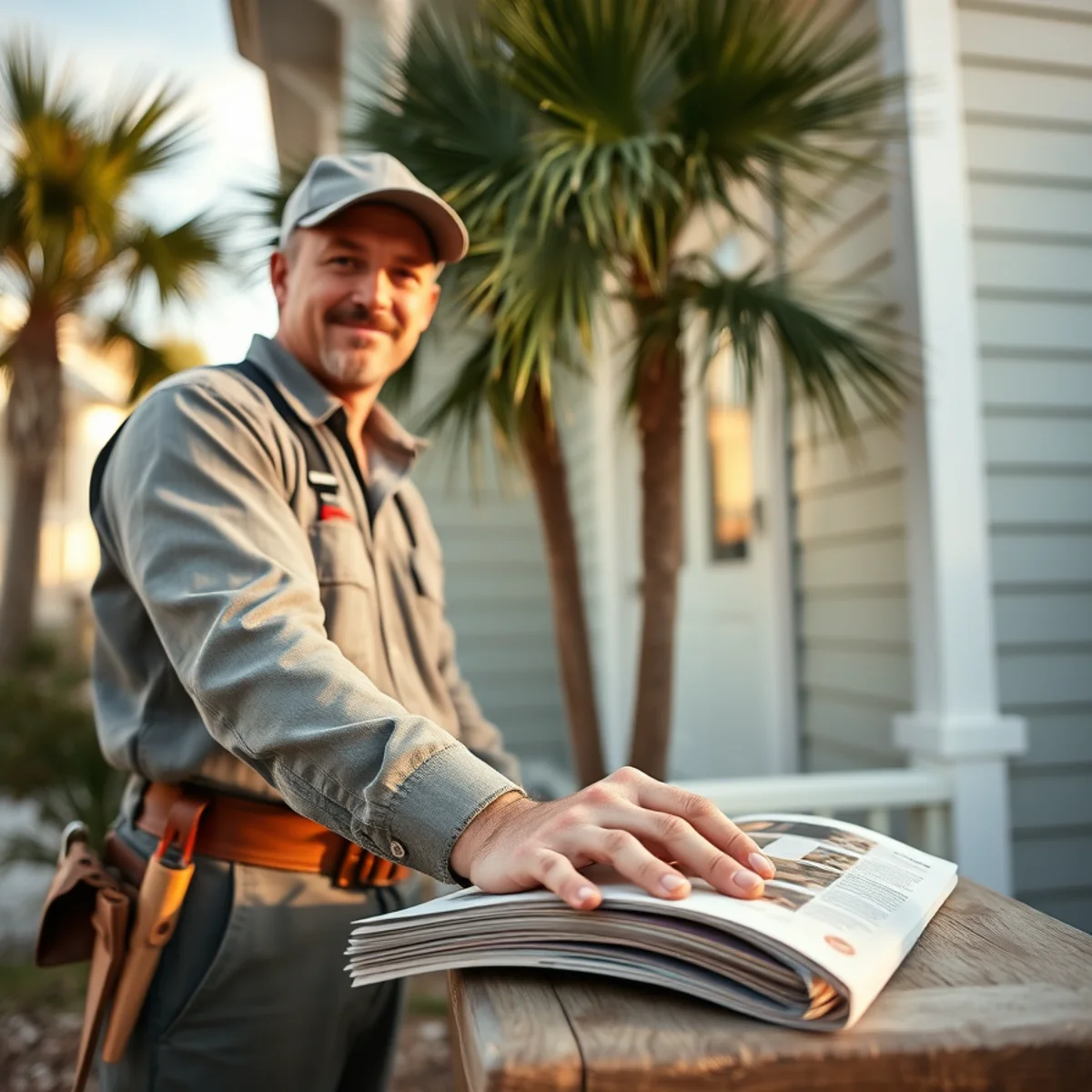 Experienced handyman working on a 30A vacation rental coastal home