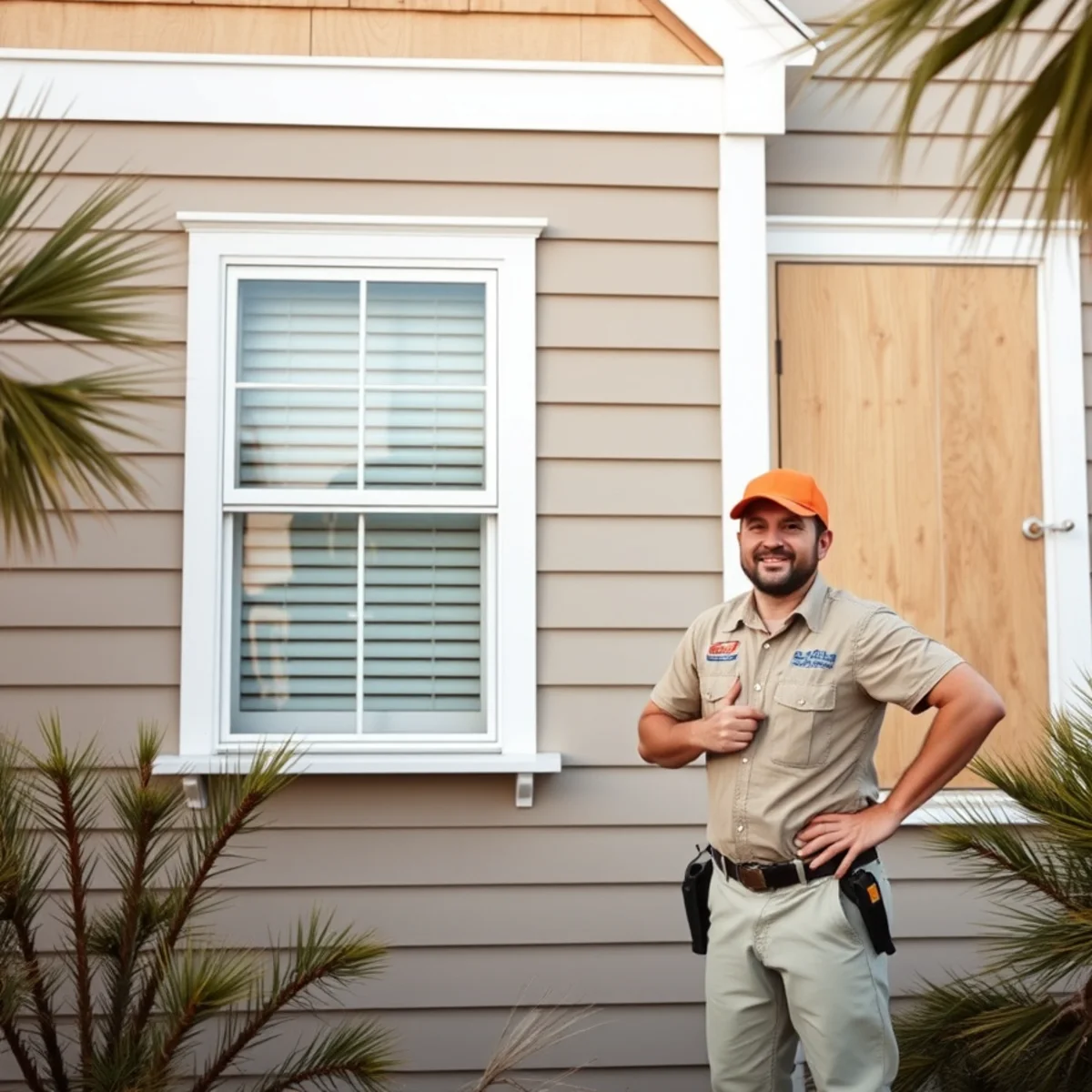 Comparison of storm shutters and plywood board-up on a coastal 30A home